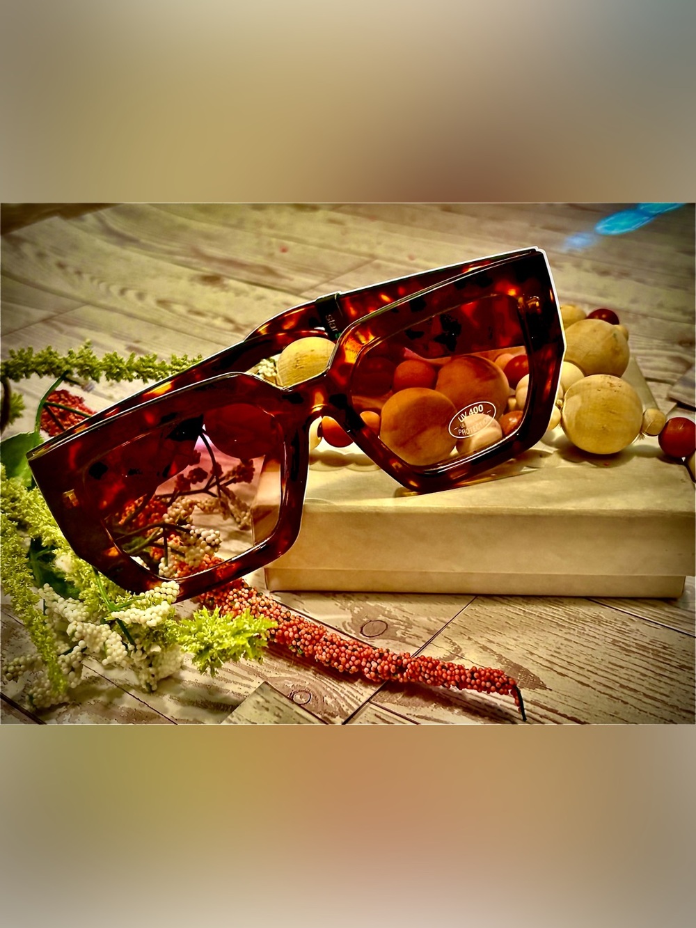 400 UV Protection (Tortoiseshell Oversized Chunky, Designer Inspired Sunglasses.